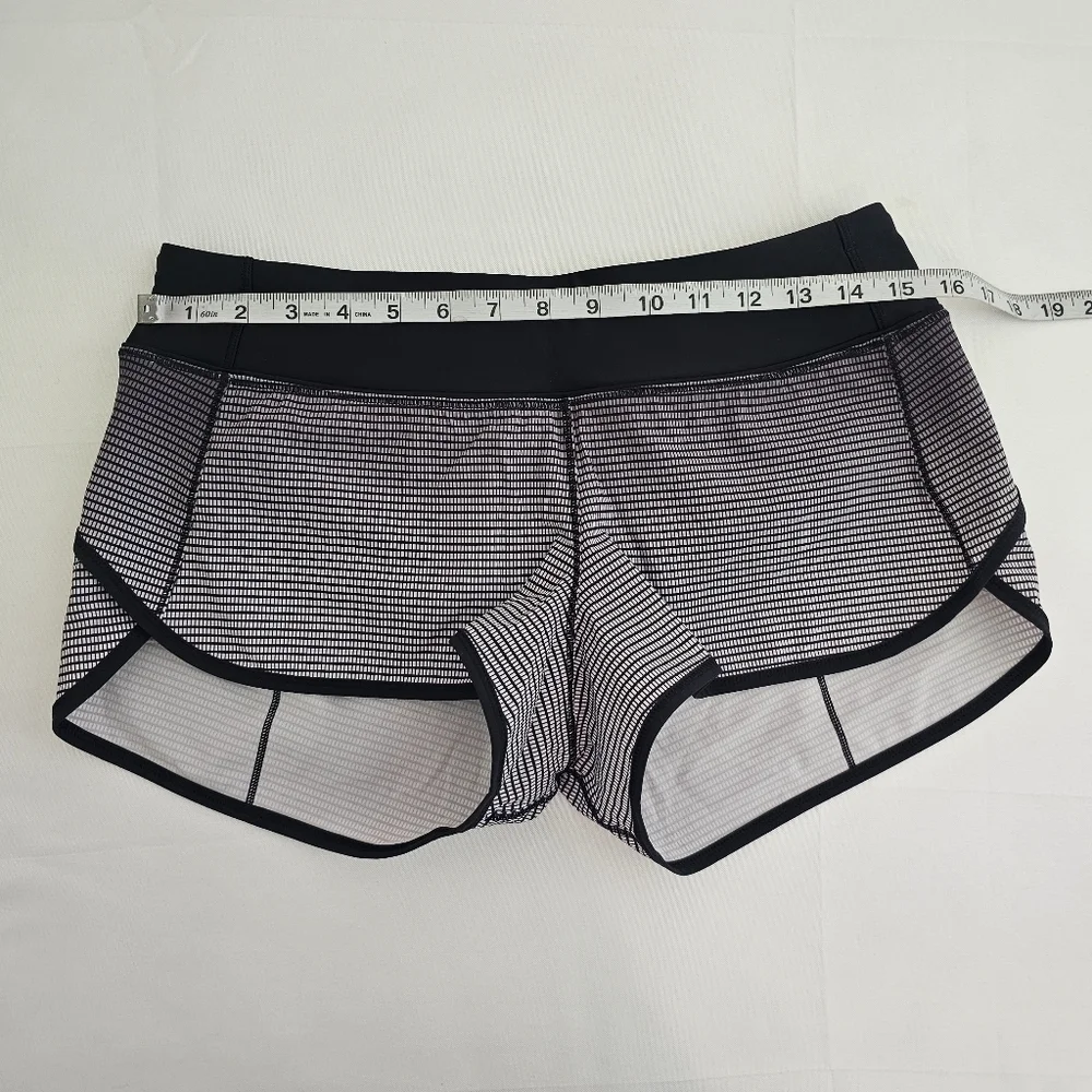 Lululemon Speed Short H2O Black White Stripe Swim Run